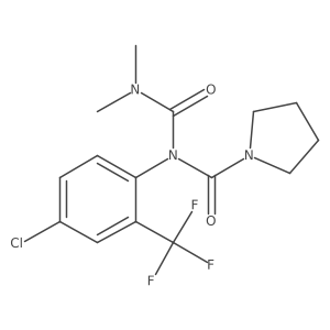 N-[4-Chloro-2-(trifluoromethyl)phenyl]-N-[(dimethylamino)carbonyl]-1-pyrrolidinecarboxamide结构式