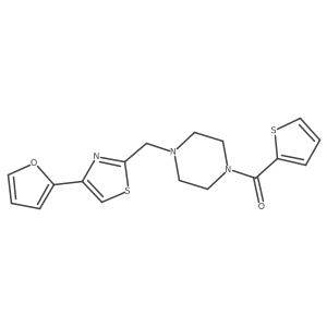 (4-((4-(Furan-2-yl)thiazol-2-yl)methyl)piperazin-1-yl)(thiophen-2-yl)methanone Structure