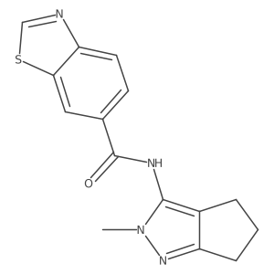 N-(2-methyl-2,4,5,6-tetrahydrocyclopenta[c]pyrazol-3-yl)benzo[d]thiazole-6-carboxamide Structure