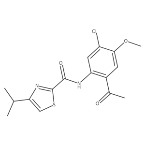 n-(6-Acetyl-3-chloro-4-methoxyphenyl)-4-isopropylthiazole-2-carboxamide结构式