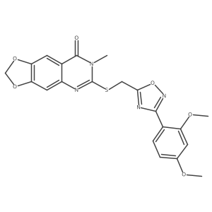 6-({[3-(2,4-dimethoxyphenyl)-1,2,4-oxadiazol-5-yl]methyl}sulfanyl)-7-methyl-2H,7H,8H-[1,3]dioxolo[4,5-g]quinazolin-8-one Structure