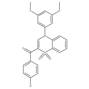 (4-chlorophenyl)[4-(3,5-dimethoxyphenyl)-1,1-dioxido-4H-1,4-benzothiazin-2-yl]methanone结构式