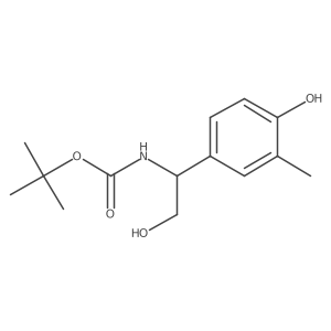 tert-butyl N-[2-hydroxy-1-(4-hydroxy-3-methylphenyl)ethyl]carbamate Structure