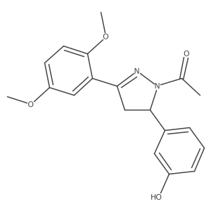 1-[3-(2,5-dimethoxyphenyl)-5-(3-hydroxyphenyl)-4,5-dihydro-1H-pyrazol-1-yl]ethanone Structure