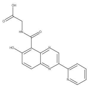 Glycine, N-[[6-hydroxy-2-(2-pyridinyl)-5-quinoxalinyl]carbonyl]- Structure