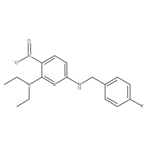 2-Diethylamino-6-(4-fluoro-benzylamino)-3-nitro-pyridine结构式