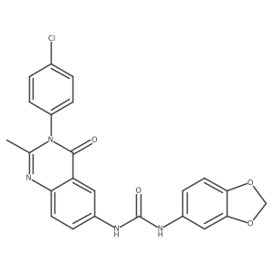 Cc1nc2ccc(NC(=O)Nc3ccc4c(c3)OCO4)cc2c(=O)n1-c1ccc(Cl)cc1结构式