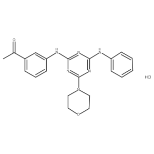 1-(3-((4-Morpholino-6-(phenylamino)-1,3,5-triazin-2-yl)amino)phenyl)ethanone hydrochloride结构式