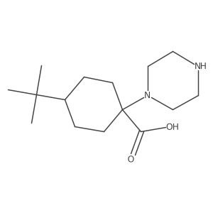 4-Tert-butyl-1-(piperazin-1-yl)cyclohexane-1-carboxylic acid Structure