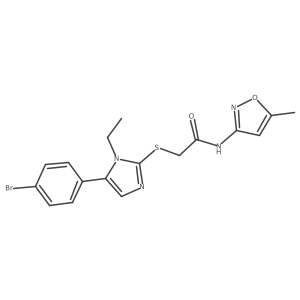 2-((5-(4-bromophenyl)-1-ethyl-1H-imidazol-2-yl)thio)-N-(5-methylisoxazol-3-yl)acetamide Structure