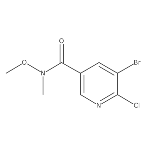 5-Bromo-6-chloro-N-methoxy-N-methylnicotinamide结构式