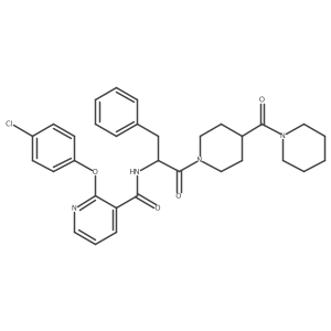 2-(4-Chlorophenoxy)-N-[(1R)-2-oxo-1-(phenylmethyl)-2-[4-(1-piperidinylcarbonyl)-1-piperidinyl]ethyl]-3-pyridinecarboxamide Structure