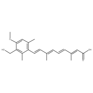 (2Z,4E,6E,8E)-9-[3-(hydroxymethyl)-4-methoxy-2,6-dimethyl-phenyl]-3,7-dimethyl-nona-2,4,6,8-tetraenoic acid Structure