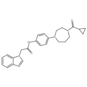 2-(1H-benzo[d]imidazol-1-yl)-N-(4-(4-(cyclopropanecarbonyl)-1,4-diazepan-1-yl)phenyl)acetamide结构式