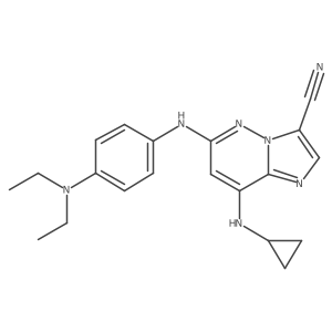 8-(Cyclopropylamino)-6-((4-(diethylamino)phenyl)amino)imidazo[1,2-b]pyridazine-3-carbonitrile结构式