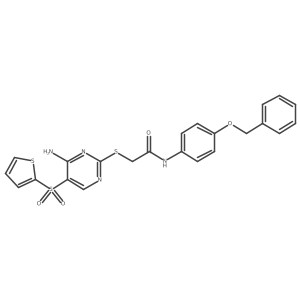 2-((4-amino-5-(thiophen-2-ylsulfonyl)pyrimidin-2-yl)thio)-N-(4-(benzyloxy)phenyl)acetamide Structure