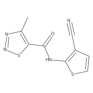 N-(3-cyanothiophen-2-yl)-4-methyl-1,2,3-thiadiazole-5-carboxamide结构式
