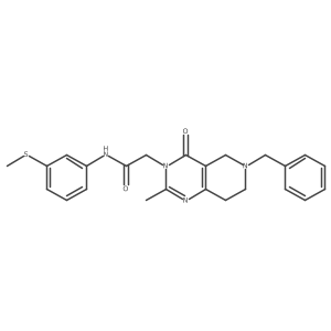 2-(6-benzyl-2-methyl-4-oxo-5,6,7,8-tetrahydropyrido[4,3-d]pyrimidin-3(4H)-yl)-N-(3-(methylthio)phenyl)acetamide结构式