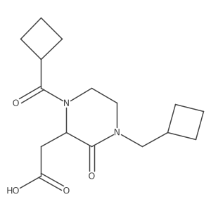 2-[1-Cyclobutanecarbonyl-4-(cyclobutylmethyl)-3-oxopiperazin-2-yl]acetic acid结构式