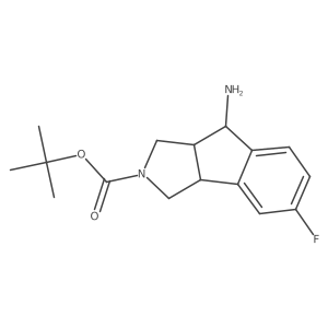 tert-butyl (3aS,8bR)-4-amino-7-fluoro-3,3a,4,8b-tetrahydro-1H-indeno[1,2-c]pyrrole-2-carboxylate Structure