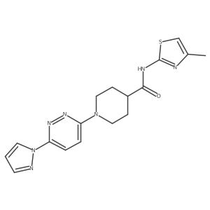 1-(6-(1H-pyrazol-1-yl)pyridazin-3-yl)-N-(4-methylthiazol-2-yl)piperidine-4-carboxamide结构式