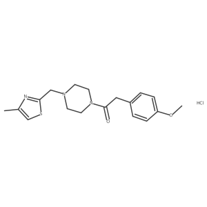 2-(4-Methoxyphenyl)-1-(4-((4-methylthiazol-2-yl)methyl)piperazin-1-yl)ethanone hydrochloride Structure