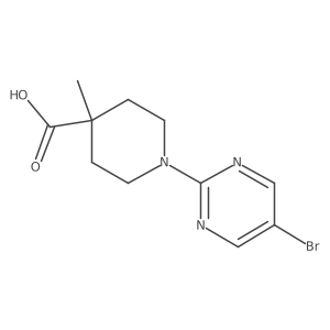 1-(5-Bromopyrimidin-2-yl)-4-methylpiperidine-4-carboxylic acid Structure
