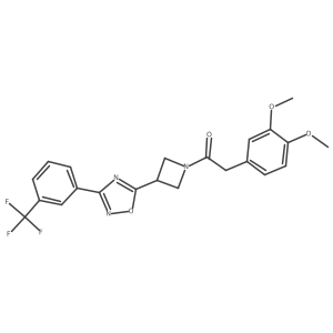 2-(3,4-Dimethoxyphenyl)-1-(3-(3-(3-(trifluoromethyl)phenyl)-1,2,4-oxadiazol-5-yl)azetidin-1-yl)ethanone结构式