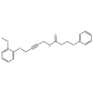 N-(4-(2-methoxyphenoxy)but-2-yn-1-yl)-3-(phenylthio)propanamide结构式