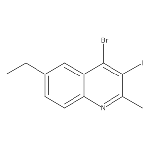 4-Bromo-6-ethyl-3-iodo-2-methylquinoline Structure