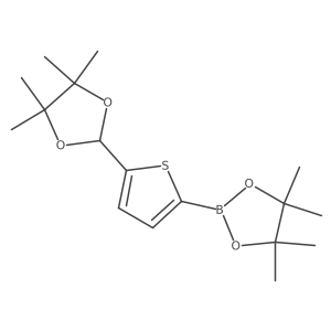 4,4,5,5-Tetramethyl-2-[5-(4,4,5,5-tetramethyl-1,3-dioxolan-2-yl)thiophen-2-yl]-1,3,2-dioxaborolane结构式