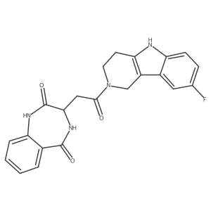 3-[2-(8-fluoro-1,3,4,5-tetrahydro-2H-pyrido[4,3-b]indol-2-yl)-2-oxoethyl]-3,4-dihydro-1H-1,4-benzodiazepine-2,5-dione结构式