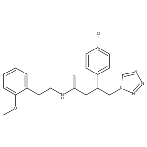 3-(4-chlorophenyl)-N-[2-(2-methoxyphenyl)ethyl]-4-(1H-tetrazol-1-yl)butanamide结构式