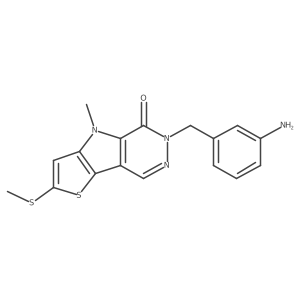 6-(3-Aminobenzyl)-4-methyl-2-(methylthio)-4H-thieno[2',3':4,5]pyrrolo[2,3-d]pyridazin-5(6H)-one结构式