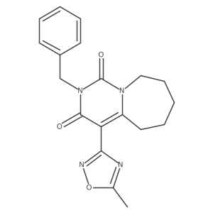 2-benzyl-4-(5-methyl-1,2,4-oxadiazol-3-yl)-6,7,8,9-tetrahydropyrimido[1,6-a]azepine-1,3(2H,5H)-dione结构式