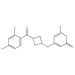 4-((1-(2-chloro-4-fluorobenzoyl)azetidin-3-yl)oxy)-6-methyl-2H-pyran-2-one结构式