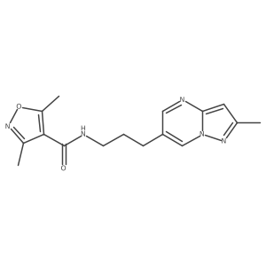 3,5-dimethyl-N-(3-(2-methylpyrazolo[1,5-a]pyrimidin-6-yl)propyl)isoxazole-4-carboxamide结构式