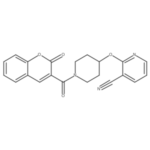 2-((1-(2-oxo-2H-chromene-3-carbonyl)piperidin-4-yl)oxy)nicotinonitrile结构式