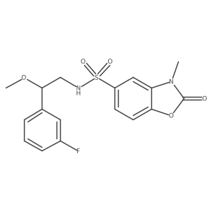 N-(2-(3-fluorophenyl)-2-methoxyethyl)-3-methyl-2-oxo-2,3-dihydrobenzo[d]oxazole-5-sulfonamide结构式