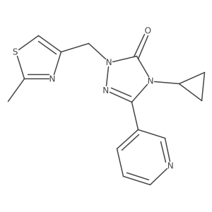 4-cyclopropyl-1-((2-methylthiazol-4-yl)methyl)-3-(pyridin-3-yl)-1H-1,2,4-triazol-5(4H)-one Structure