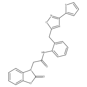 2-(2-oxobenzo[d]oxazol-3(2H)-yl)-N-(2-((3-(thiophen-2-yl)-1,2,4-oxadiazol-5-yl)methyl)phenyl)acetamide结构式