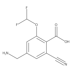 4-(Aminomethyl)-2-cyano-6-(difluoromethoxy)benzoic acid Structure