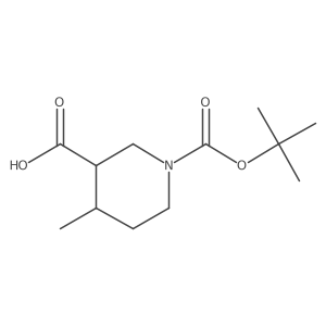 trans-(+/-)-4-Methyl-piperidine-1,3-dicarboxylic acid 1-tert-butyl ester Structure