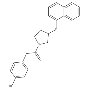 2-(4-Bromophenyl)-1-(3-(quinolin-8-yloxy)pyrrolidin-1-yl)ethanone Structure