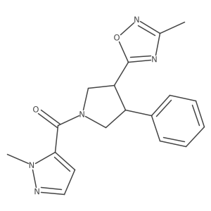 (3-(3-methyl-1,2,4-oxadiazol-5-yl)-4-phenylpyrrolidin-1-yl)(1-methyl-1H-pyrazol-5-yl)methanone Structure