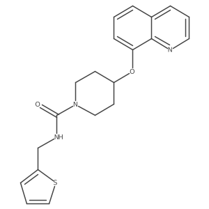 4-(quinolin-8-yloxy)-N-(thiophen-2-ylmethyl)piperidine-1-carboxamide结构式