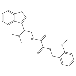 N1-(2-(benzo[b]thiophen-3-yl)-2-(dimethylamino)ethyl)-N2-(2-methoxybenzyl)oxalamide结构式