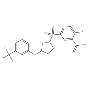 2-Fluoro-5-((3-((4-(trifluoromethyl)pyridin-2-yl)oxy)pyrrolidin-1-yl)sulfonyl)benzoic acid Structure