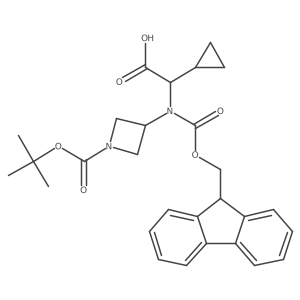 2-({1-[(tert-butoxy)carbonyl]azetidin-3-yl}({[(9H-fluoren-9-yl)methoxy]carbonyl})amino)-2-cyclopropylacetic acid结构式