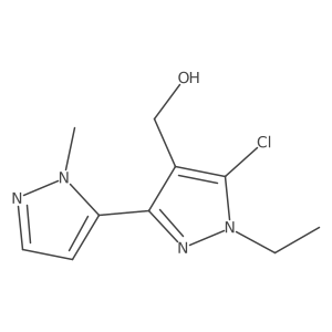 [5-chloro-1-ethyl-3-(1-methyl-1H-pyrazol-5-yl)-1H-pyrazol-4-yl]methanol结构式